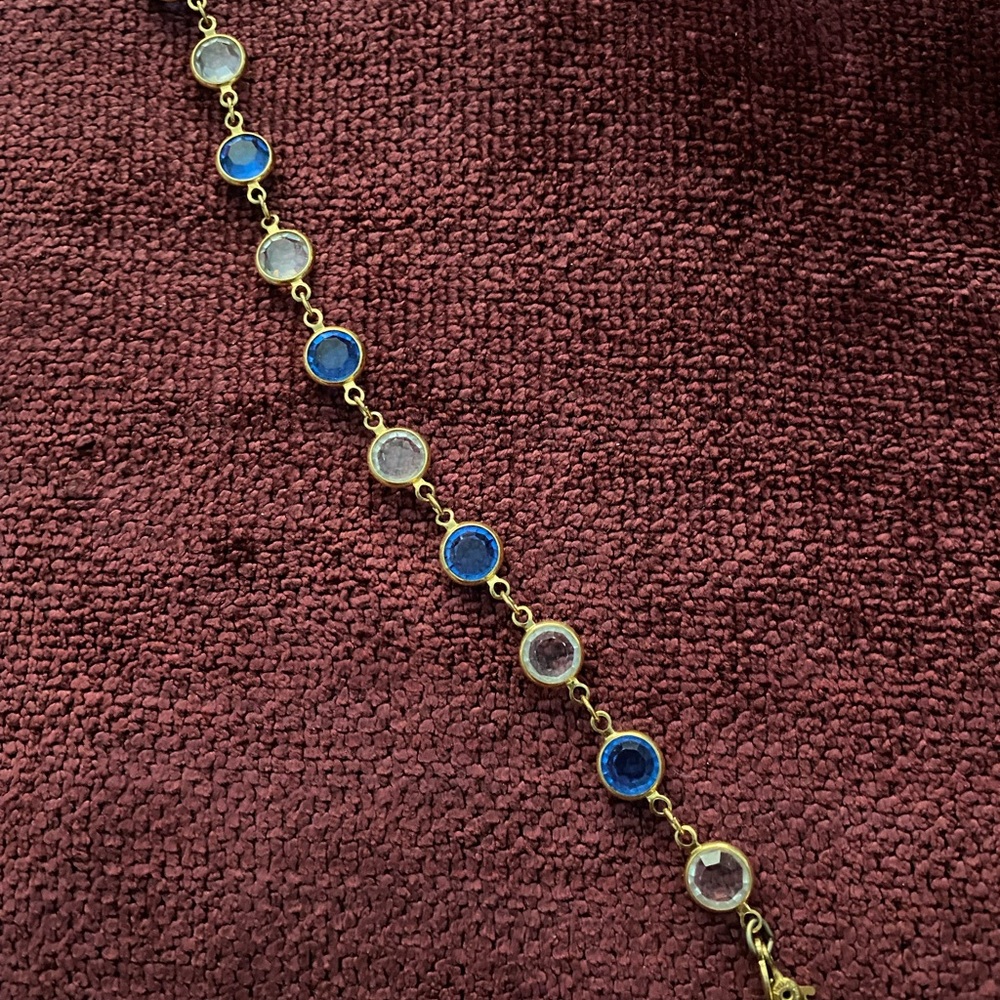 Blue and clear stone bracelet